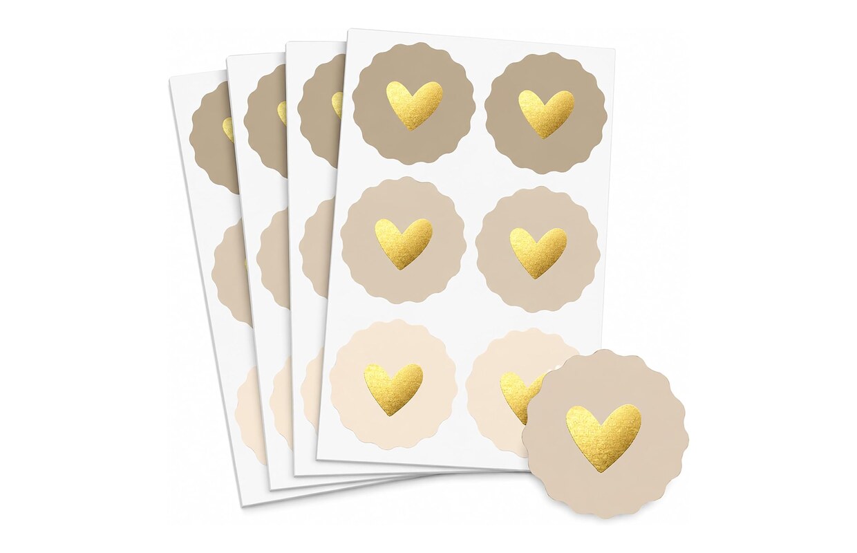 Herz-Sticker mit Goldfolie