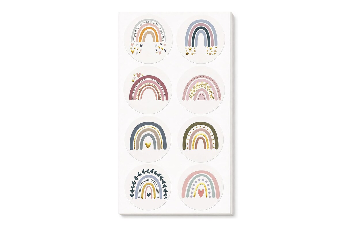 Regenbogen-Sticker mit Goldfolie